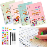 Enhance Your Child's Calligraphy Skills with Our Pack of 4 Magic Copybooks and 10 Free Refill Copybook Pens - Cart And Pick