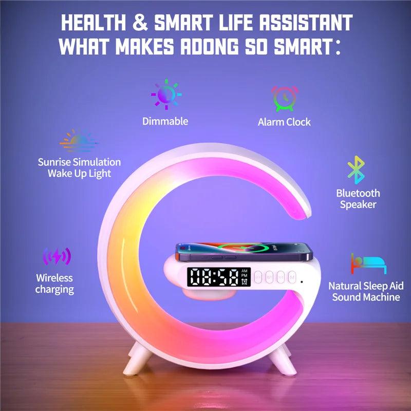 Led Clock Display Speaker G Lamp Wireless Charging